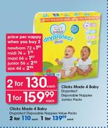 Clicks Made 4 Baby Dryprotect Disposable Nappies Value Packs-Each