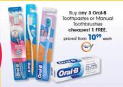 Oral-B Toothpastes Or Manual Toothpastes-Each