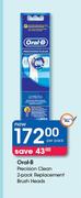 Oral-B Precision Clean 2 Pack Replacement Brush Heads-Each