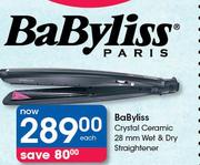 BaByliss Crystal Ceramic 28mm Wet & Dry Straightener-Each