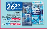 Gillette Disposable Razors Blue II Lubrastrip-5's Per Pack