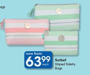 Sorbet Striped Toiletry Bags-Each
