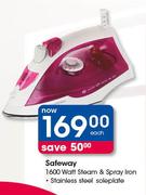 Safeway 1600Watt Steam & Spray Iron-Each
