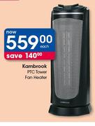 Kambrook PTC Tower Fan Heater-Each
