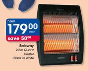 Safeway 2 Bar Quartz Heater Black Or White-Each
