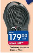 Safeway Fan Heater (Black Or White)-Each