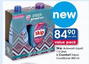 Skip Autowash Liquid 1.5Ltr & Comfort Fabric Conditionet 800ml-Per Offer