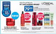 L'Oreal Revitalift Pure Clay & Smooth Sugars Facial Skin Care Products-Each