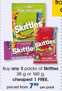 Skittles 38g Or 160g-Per Pack