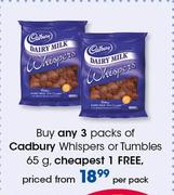 Cadbury Whispers Or Tumbles-65g Per Pack