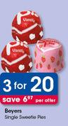 Beyers Single Sweetie Pies-For 3 Per Offer