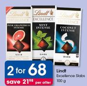 Lindt Excelence Slabs-2x100g Per Offer