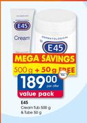 E45 Cream Tub 500g & Tube 50g-Per Offer