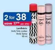 Lentheric Hoity Toity Ladies Body Spray-2x90ml Per Offer