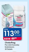 Chela-Preg Pre-Natal Everyday Multivitamin-30 Tablets Per Pack