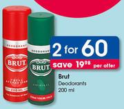 Brut Deodorants-2X200ml