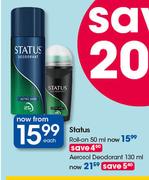 Status Aerosol Deodorant-130ml Each