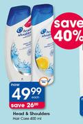 Head & Shoulders Hair Care-400ml Each