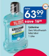 Listerine Zero Mouthwash Mild Mint-1L Each