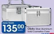 Clicks Silver Aluminium Solid Cosmetics Case (Medium)-Each