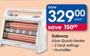 Safeway 4-Bar Quartz Heater-Each