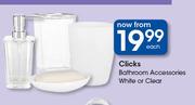 Clicks Bathroom Accessories (White Or Clear)-Each