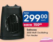 Safeway 2000 Watt Oscillating Fan Heater-Each