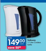 Safeway 1.7 Litre Cordless Kettle-Each