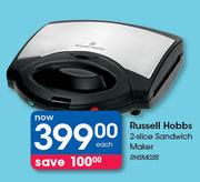 Russell Hobbs 2 Slice Sandwich Maker RHSM035-Each