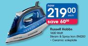 Russell Hobbs 1600 Watt Steam & Spray Iron RHI283-Each