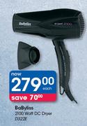 BaByliss 2100 Watt DC Dryer D322E-Each