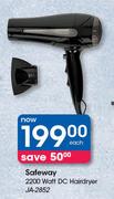 Safeway 2200 Watt DC Hairdryer JA2852-Each