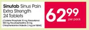 Sinutab Sinus Pain Extra Strength-24 Tablets Per Pack