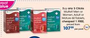 Clicks Multivit Men Or Women,Adult Or Mature 60 Tablets-Per Pack