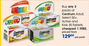 Centrum Adult,Select 50+,Active & Kids 30 Tablets-Per Pack