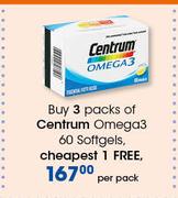 Centrum Omega 3 60 Softgels-Per Pack