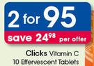 Clicks Vitamin C 10 Effervescent Tablets-For 2