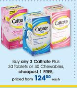 Caltrate Plus 30 Tablets Or 30 Chewables-Each