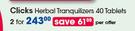 Clicks Herbal Tranquilizers 40 Tablets-For 2