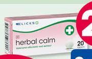 Clicks Herbal Calm 20 Tablets-For 2