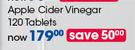 GNC Apple Cider Vinegar 120 Tablets-Each
