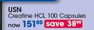 USN Creatine HCL 100 Capsules-Each