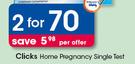 Clicks Home Pregnancy Single Test-For 2