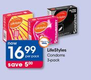 Life Styles Condoms 3 Pack-Per Pack