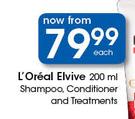 L'Oreal Elvive Shampoo, Conditioner And Treatments-200ml Each