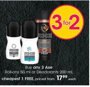 Axe Roll-Ons 50ml Or Deodorant 200ml-Each