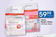 Clicks Made 4 Baby 240 Baby Wipes-Per Pack