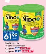 Nestle Nido 3+ Pre-School Milk Powder-400g Each