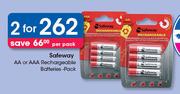 Safeway AA or AAA Rechargeable Batteries Pack-2x Per Pack