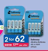 Safeway Alkaline Batteries AA or AAA Pack-2x4 Per Pack